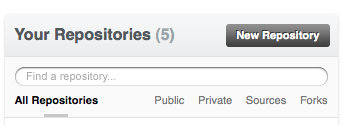 GitHub - Your Repositories - New Repository